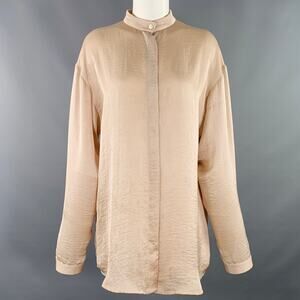 HAIDER ACKERMANN Size M Pink Rose Collarless Shirt